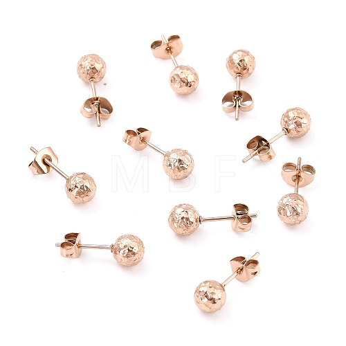 Ion Plating(IP) 304 Stainless Steel Stud Earring Findings STAS-I183-09A-RG-1