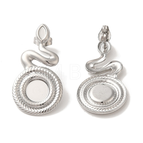 304 Stainless Steel Snake Stud Earrings EJEW-C114-32P-1