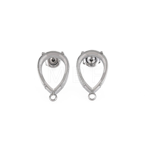 Non-Tarnish 304 Stainless Steel Stud Earring Findings STAS-N097-235P-1