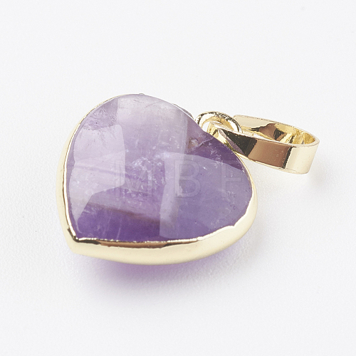 Natural Amethyst Pendants G-G737-14G-G-1