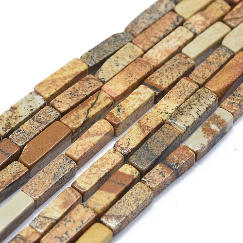 Natural Picture Jasper Beads Strands G-F631-E07-1