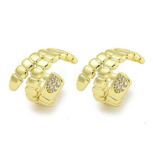 Brass Micro Pave Cubic Zirconia Cuff Earrings EJEW-C104-038G-1