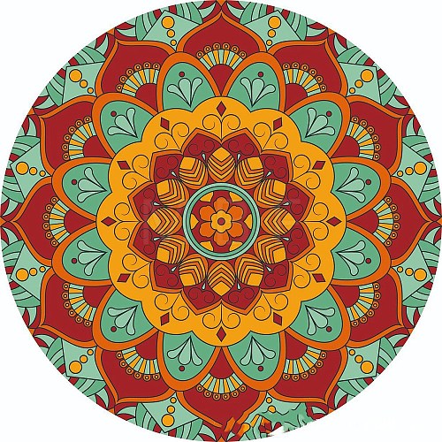 Flat Round with Mandala Pattern Ceramic Cup Coaster PW-WGE4A75-04-1