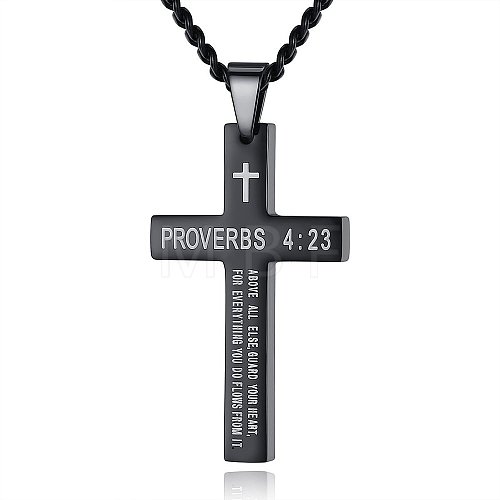 Stainless Steel Cross Pendant Necklace LL1723-1-1