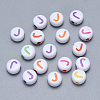 Craft Acrylic Horizontal Hole Letter Beads SACR-S201-11J-1