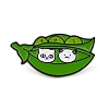 Pea Pod & Cat Enamel Pin JEWB-A014-03D-1