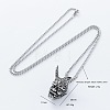 Punk Style 304 Stainless Steel Japanese Noh Mask Pendant Box Chain Necklaces for Men MI4934-5