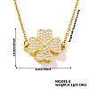 Saint Patrick's Day Clover Brass Micro Pave Clear Cubic Zirconia Pendant Necklaces for Women UQ5497-1-3