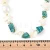 Raw Natural Amazonite & Shell Chip Beaded Necklaces with Oval Shell Pearl for Women NJEW-JN06587-4