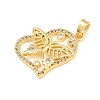 Brass Micro Pave Clear Cubic Zirconia Pendants CU-CBA9B49-01E-G-2