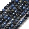 Natural Grade AA Dumortierite Quartz Round Bead Strands X-G-P075-43-8mm-5