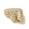 Brass Micro Pave Cubic Zirconia Beads KK-P290-61G-F-2