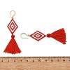Glass Seed Beads & Brass Dangle Earrings for Women EJEW-MZ00800-7