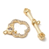 Brass Micro Pave Clear Cubic Zirconia Toggle Clasps KK-N254-76G-2