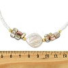 Natural Baroque Keshi Pearl Coin Glass Seed Beaded Necklaces for Women NJEW-JN06220-4