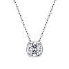 925 Sterling Silver Crystal 2CT Moissanite Square Pendant Necklaces for Women Casual Jewelry RU6226-5