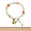 Natural Golden Silk Jade Round Beads Stretch Bracelets BJEW-JB14145-03-3