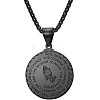 Stainless Steel Round Pendant Necklace Praying Hands Coin Jewelry Accessory IE6577-3-1