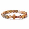 Natural Crazy Agate Round Beads Stretch Bracelets YG0612-8-1