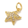 Brass Micro Pave Cubic Zirconia Pendants KK-C072-47G-2