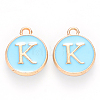 Golden Plated Alloy Enamel Charms X-ENAM-S118-04K-1