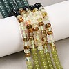 Watermelon Stone Glass & Dyed Natural White Jade Beads Strands G-Z135-C03-1