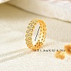 Brass Micro Pave Cubic Zirconia Finger Rings for Women QU5613-5-2