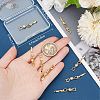 10Pcs Brass with Cubic Zirconia Fold Over Clasps ZIRC-BBC0002-67G-3