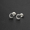 Brass Micro Pave Clear Cubic Zirconia Stud Earrings FS-WGC2F12-03-1