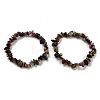 Natural Multicolor Tourmaline Chip Beaded Stretch Bracelet X-G-H294-01A-01-1