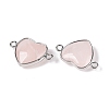 Natural Rose Quartz Love Heart Pendants G-T138-205H-P-2