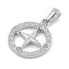 304 Stainless Steel Micro Pave Cubic Zirconia Pendants STAS-D112-03P-01-2