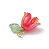 Flora Leaves & Lily flower Charms PALLOY-JF02541-01-4