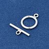 5 Sets 925 Sterling Silver Ring Toggle Clasps STER-BBC0002-18-2