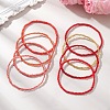 8Pcs Glass Seed Beads Stretch Bracelets for Women BJEW-MZ00268-2