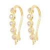 Brass Rhinestone Earring Hooks KK-C261-01A-G-1