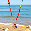 Glass Evil Eye Pendant Beaded Necklaces CR3382-1