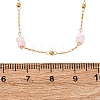 304 Stainless Steel with Dyed Pink Natural Shell Disc Beads Link Chain Necklaces for Women NJEW-K255-46G-5