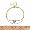 Brass Cable Chains & Natural Gemstone Chip Beads Double Layers Bracelets for Women BJEW-JB14134-6