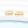 Fireworks 925 Sterling Silver Micro Pave Clear Cubic Zirconia Hoop Earrings EJEW-K317-02G-3