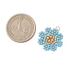 Glass Seed Beaded Flower Pendants PALLOY-MZ01181-04-2