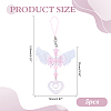 5Pcs Plastic Angel Wing Bowknot Pendant Decorations AJEW-ME0002-80-2