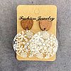 Transparent Acrylic Wood Dangle Stud Earrings FS-WG0124A-03-1