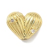 Brass Micro Pave Clear Cubic Zirconia Beads KK-I476-19G-1