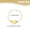 Natural Freshwater Pearl & 304 Stainless Steel Bead Finger Rings RJEW-FS00001-06-3