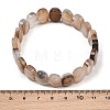 Dyed & Heated Natural Agate Oval Beaded Stretch Bracelet G-E010-01-23-3