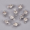 Platinum Tone Clear Color Brass Middle East Rhinestone Links connectors X-RSB019NF-1