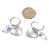 Column with Heart 316 & 202 Stainless Steel Hoop Earrings EJEW-JE06736-02-4