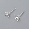 304 Stainless Steel Prong Earring Settings X-STAS-O098-06S-03-1