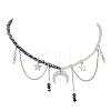 304 Stainless Steel Double Horn Star Pendant Necklaces NJEW-TA00246-2